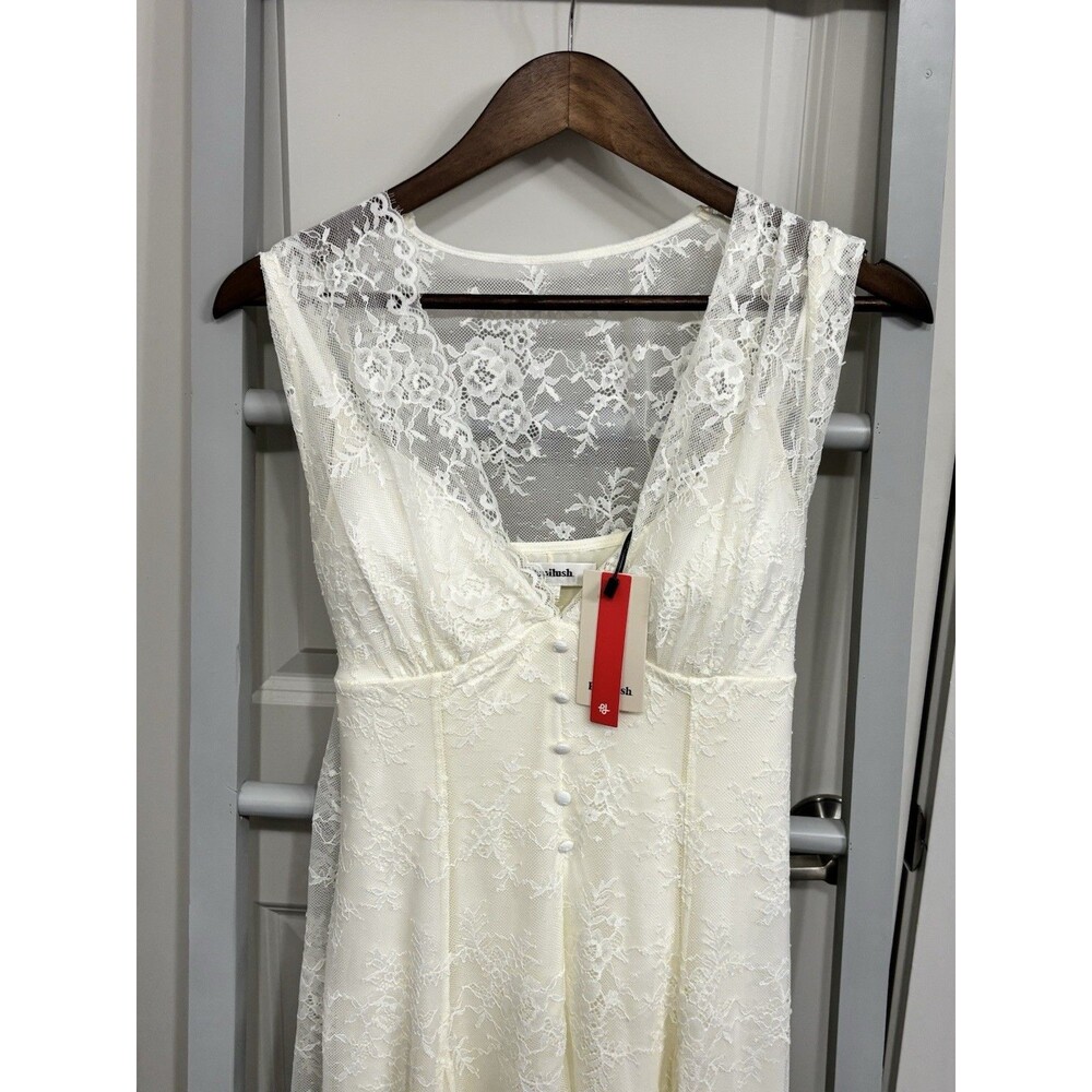 Shapewear Boho Floral Lace Front Slit Maxi Dress - Picture 2 of 7